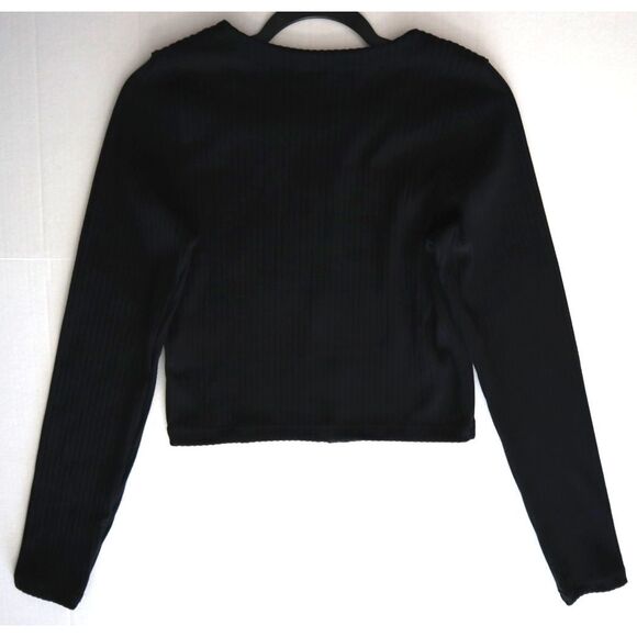 Nike FN3682-010 Women's Sz M Black Chill Rib Slim Fit Full-Zip Cardigan - Picture 8 of 13